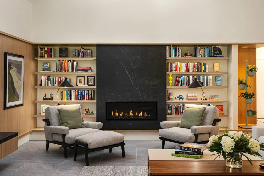 Transform Your Living Room with Contemporary Bookshelf Designs and Bean Bags